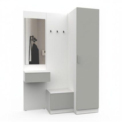 Набор мебели для прихожей "Марсель-154" МР 01-154 В2160 Ш1500 Г580 (ЛДСП Шиншилла серая) Набор мебели для прихожей "Марсель-154" МР 01-154 В2160 Ш1500 Г580 (ЛДСП Шиншилла серая)